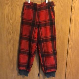 Vintage ladies wool snow/ski pants- flannel lined red and black plaid🖤♥️
